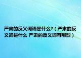 嚴(yán)肅的反義詞語(yǔ)是什么?（嚴(yán)肅的反義詞是什么 嚴(yán)肅的反義詞有哪些）
