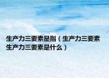 生產力三要素是指（生產力三要素 生產力三要素是什么）