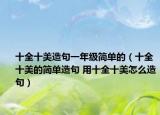 十全十美造句一年級(jí)簡(jiǎn)單的（十全十美的簡(jiǎn)單造句 用十全十美怎么造句）
