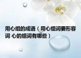 用心組的成語（用心組詞要形容詞 心的組詞有哪些）