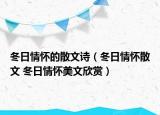 冬日情懷的散文詩(shī)（冬日情懷散文 冬日情懷美文欣賞）