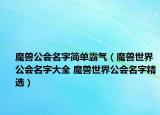 魔獸公會名字簡單霸氣（魔獸世界公會名字大全 魔獸世界公會名字精選）