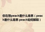 你在想peach是什么意思（peach是什么意思 peach如何解釋?zhuān)? /></span></a>
                        <h2><a href=