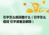 引字怎么組詞是什么（引字怎么組詞 引字讀音及解釋）