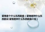 愛情是個(gè)什么東西歌曲（愛情是種什么東西歌詞 愛情是種什么東西歌曲介紹）