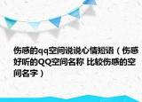 傷感的qq空間說說心情短語（傷感好聽的QQ空間名稱 比較傷感的空間名字）