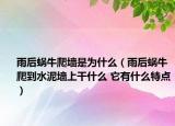 雨后蝸牛爬墻是為什么（雨后蝸牛爬到水泥墻上干什么 它有什么特點）