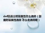dnf狂戰(zhàn)士時裝屬性怎么選擇（劍魔時裝屬性選擇 怎么去選擇呢）