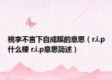 桃李不言下自成蹊的意思（r.i.p什么梗 r.i.p意思簡述）