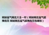 姐妹霸氣網名大全一對（姐妹網名霸氣超拽有范 姐妹網名霸氣超拽有范有哪些）