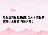 電視劇青盲張?zhí)m是什么人（青盲張?zhí)m是什么角色 青盲簡介）