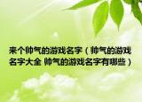 來個帥氣的游戲名字（帥氣的游戲名字大全 帥氣的游戲名字有哪些）