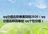qq分組名稱唯美簡短2020（qq分組名稱簡單短 qq個性分組）