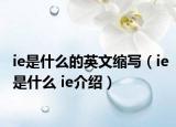 ie是什么的英文縮寫(xiě)（ie是什么 ie介紹）