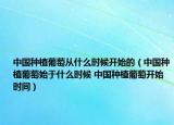 中國種植葡萄從什么時(shí)候開始的（中國種植葡萄始于什么時(shí)候 中國種植葡萄開始時(shí)間）