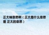 正太啥意思?。ㄕ鞘裁匆馑际?正太的意思）