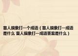 盲人摸象打一個(gè)成語（盲人摸象打一成語是什么 盲人摸象打一成語答案是什么）