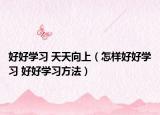 好好學(xué)習(xí) 天天向上（怎樣好好學(xué)習(xí) 好好學(xué)習(xí)方法）