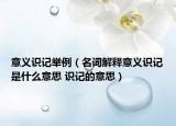 意義識(shí)記舉例（名詞解釋意義識(shí)記是什么意思 識(shí)記的意思）