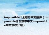 impossible什么意思中文翻譯（impossible什么意思中文 impossible中文意思介紹）