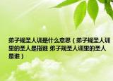 弟子規(guī)圣人訓(xùn)是什么意思（弟子規(guī)圣人訓(xùn)里的圣人是指誰 弟子規(guī)圣人訓(xùn)里的圣人是誰）