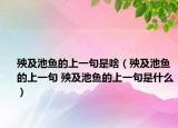 殃及池魚(yú)的上一句是啥（殃及池魚(yú)的上一句 殃及池魚(yú)的上一句是什么）