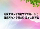 此生無悔入華夏的下半句是什么（此生無悔入華夏全詩 是怎么描寫的）