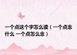一個(gè)點(diǎn)這個(gè)字怎么讀（一個(gè)點(diǎn)念什么 一個(gè)點(diǎn)怎么念）