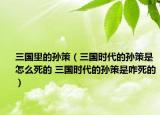 三國(guó)里的孫策（三國(guó)時(shí)代的孫策是怎么死的 三國(guó)時(shí)代的孫策是咋死的）