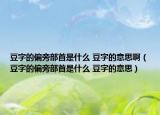 豆字的偏旁部首是什么 豆字的意思?。ǘ棺值钠圆渴资鞘裁?豆字的意思）