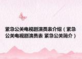 緊急公關(guān)電視劇演員表介紹（緊急公關(guān)電視劇演員表 緊急公關(guān)簡介）