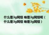 什么是3g網(wǎng)絡 啥是3g網(wǎng)絡呢（什么是3g網(wǎng)絡 啥是3g網(wǎng)絡）