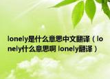 lonely是什么意思中文翻譯（lonely什么意思啊 lonely翻譯）