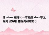 什 shen 組詞（一年級(jí)什shen怎么組詞 漢字什的組詞和意思）