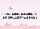 什么叫社會統(tǒng)籌（社會統(tǒng)籌是什么意思 關(guān)于社會統(tǒng)籌什么意思介紹）