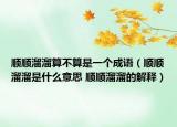順順溜溜算不算是一個(gè)成語（順順溜溜是什么意思 順順溜溜的解釋）