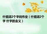 什組詞2個(gè)字問作業(yè)（什組詞2個(gè)字 什字的含義）