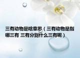 三有動物是啥意思（三有動物是指哪三有 三有分別什么三有呢）
