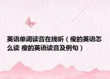 英語單詞讀音在線聽（瘦的英語怎么讀 瘦的英語讀音及例句）