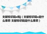 文獻標識碼a和j（文獻標識碼a是什么意思 文獻標識碼是什么意思）