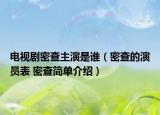 電視劇密查主演是誰（密查的演員表 密查簡單介紹）
