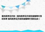 春風(fēng)桃李花開夜（春風(fēng)桃李花開夜秋雨梧桐葉落時(shí)意思 春風(fēng)桃李花開夜秋雨梧桐葉落時(shí)出處）