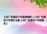 人在廣東漂泊十年是誰(shuí)唱的（人在廣東漂泊十年是什么歌 人在廣東漂泊十年的歌名）