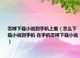 怎樣下載小說到手機(jī)上看（怎么下載小說到手機(jī) 在手機(jī)怎樣下載小說）