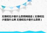 無情哈拉少是什么意思網(wǎng)絡(luò)語（無情哈拉少是指什么啊 無情哈拉少是什么意思）