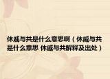 休戚與共是什么意思啊（休戚與共是什么意思 休戚與共解釋及出處）