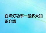 白熾燈功率一般多大知識介紹