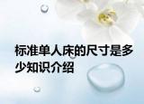 標(biāo)準(zhǔn)單人床的尺寸是多少知識(shí)介紹
