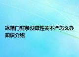 冰箱門封條沒磁性關(guān)不嚴(yán)怎么辦知識(shí)介紹