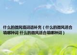 什么的微風(fēng)填詞語補(bǔ)充（什么的微風(fēng)適合填哪種詞 什么的微風(fēng)適合填哪種詞）